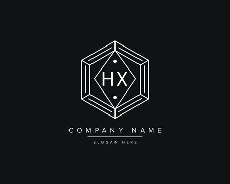 Alphabet letter HX logo design vector