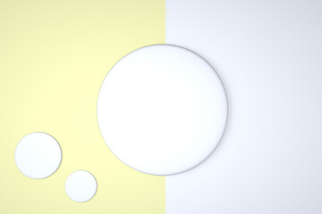 Top view, abstract flat lay background with pastel figure. Creative flatlay backdrop. Creative idea, layout. 3d illustration