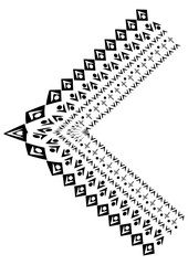 Black and white minimalism, graphics. Illustration - frame of lace.