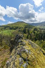 Obraz premium Mountain landscape in spring in the Vosges.