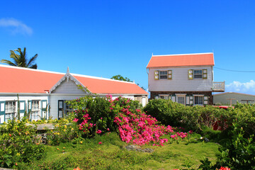 Saba Island in the Caribbean, Dutch West Indies | Typical houses in the town of Windwardside