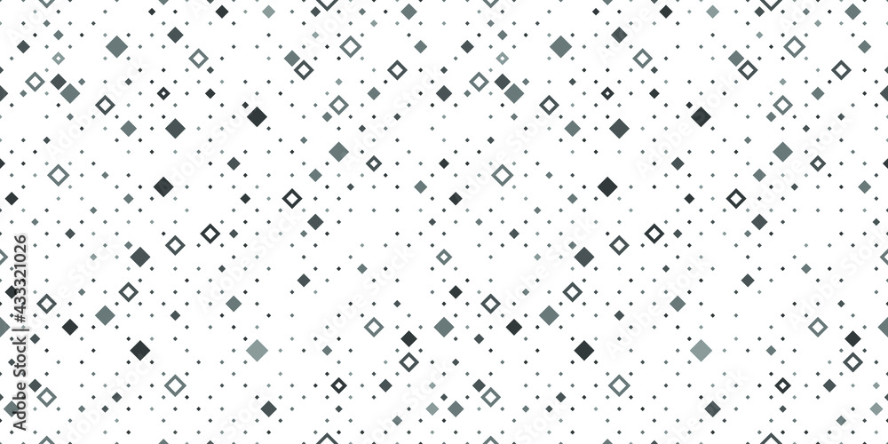 Poster abstract seamless pattern with small squares and pixels. black dots on white background.