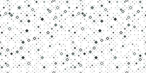 Abstract seamless pattern with small squares and pixels. Black dots on white background.