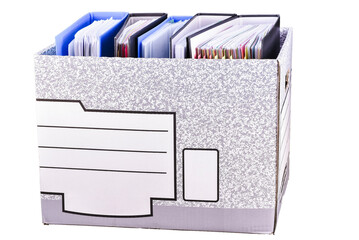 Open file folder archive catalogue closeup