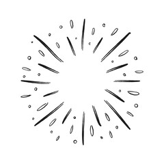 Star burst or sunburst doodle illustration. Hand drawn firework design element. Vector illustration.