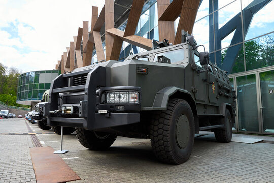 05.12.2021 Ukraine. Kyiv. Exhibition of the country's safety. Military equipment. Military trucks of Ukraine. High quality photo