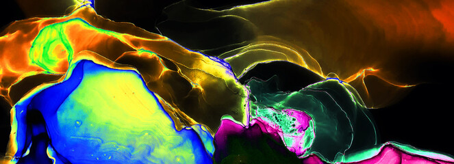 Naklejka premium Alcohol ink modern abstract painting, contemporary contemporary art.