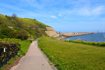 Tynemouth coastal walk Northumberland UK
