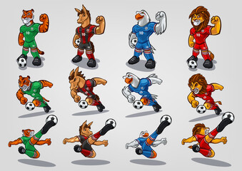 set of mascot animals for sports - 433327036
