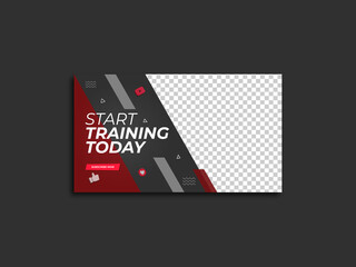 Gym exercise youtube thumbnail & video thumbnail template