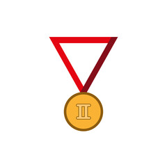 Isolated second place gold medal icon