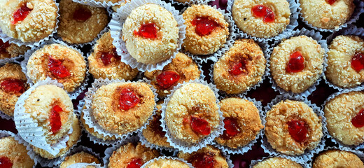 background of oriental Algerian sweet cookies( mchewek named in arabic ) 