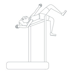Fototapeta premium Isolated male athlete character practicing athletic