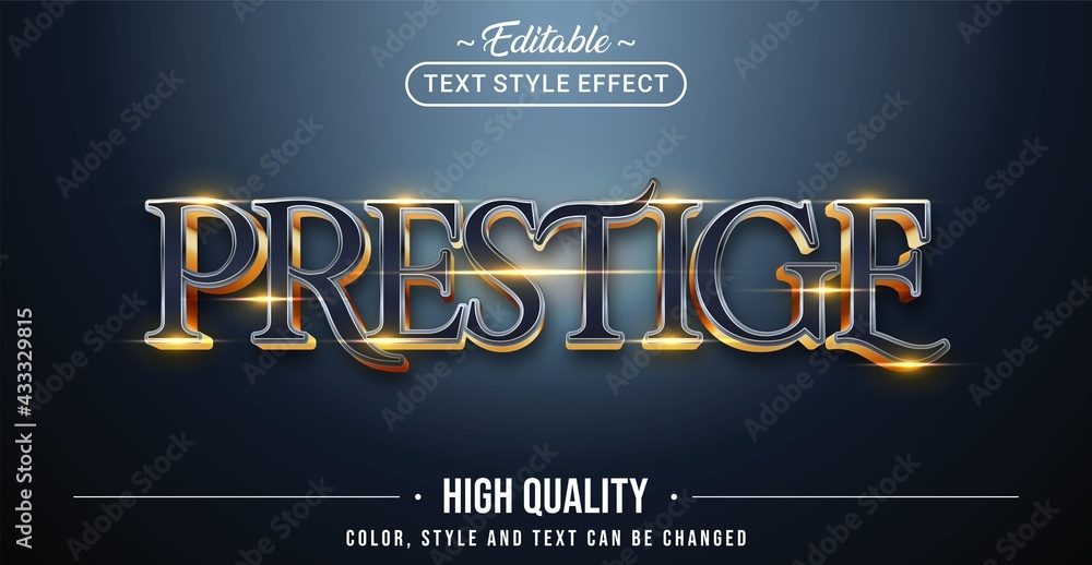 Aufkleber Editable text style effect - Prestige text style theme.