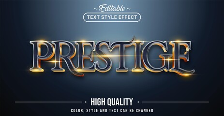 Editable text style effect - Prestige text style theme.