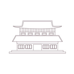Isolated traditional korea building icon