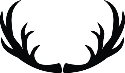 black and white deer antler silhouette