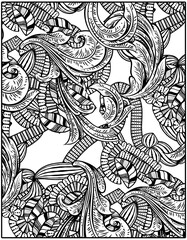 Coloring pages adult floral graffiti abstract design