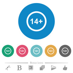 Allowed above 14 years only flat round icons