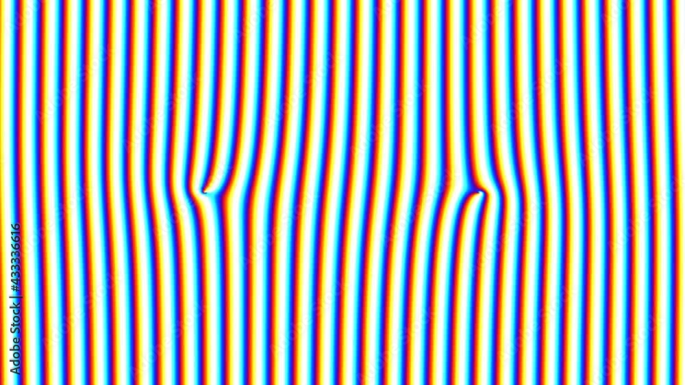 Poster disrupted disturbed points in anaglyphic anaglyph bars lines