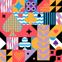 Obraz premium Seamless geometric multi-colored abstract pattern.