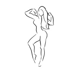 Girl flexing muscles