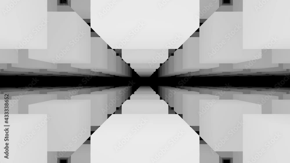 Poster endless infinite room of cubes floating grid 3d mask