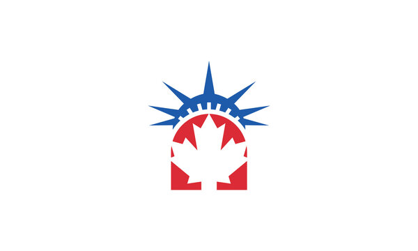Maple With Liberty Logo Vector Icon Illustration
