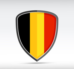 Fototapeta premium Shield icon with state flag of Belgium