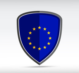 Shield icon with state flag of European Union