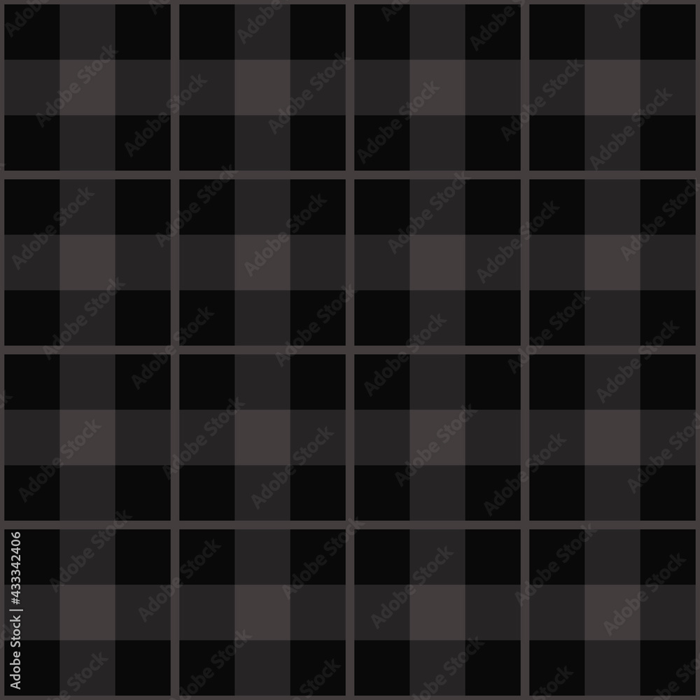 Poster simple gray or black tartan. vector and seamless dark gray tartan pattern.