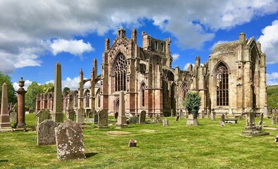 Melrose Abbey in Scotland - obrazy, fototapety, plakaty