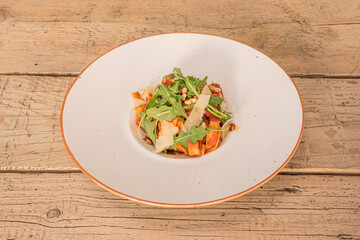 Typical Italian pappardelle pasta dish