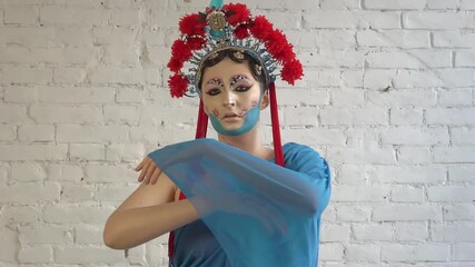 Young woman in Japanese Kimono