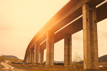 Section of highway under construction.High quality photo.