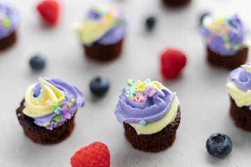 Cupcakes and berries