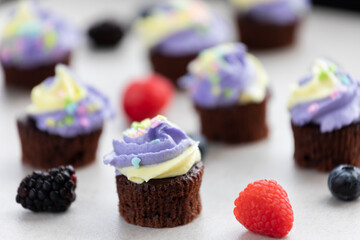 Cupcakes and berries