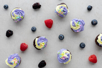 Cupcakes and berries