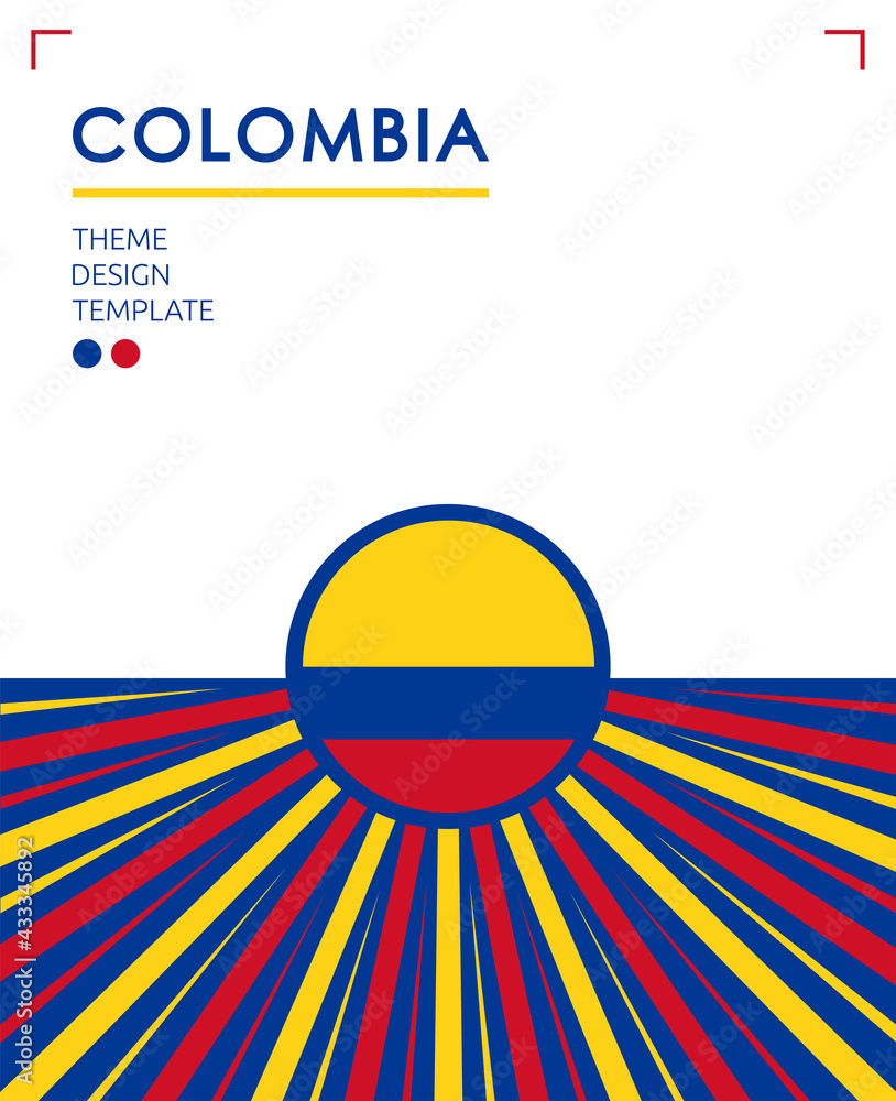 Wall mural colombia nation patriotic theme, vector illustration, colombian flag colors.