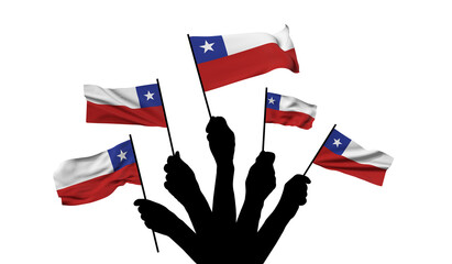 Chile national flag being waved. 3D Rendering