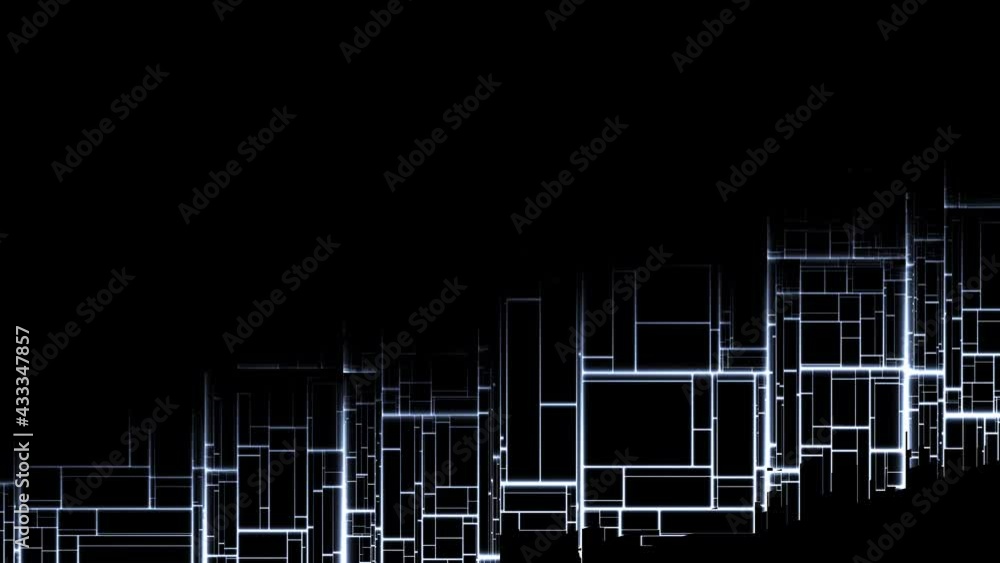 Poster light shining over tech techno panels defrag fragmented segments of digital