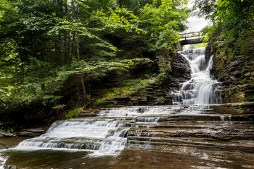 Upper Buttermilk Falls State Park Waterfall at Lake Treman Ithaca New York