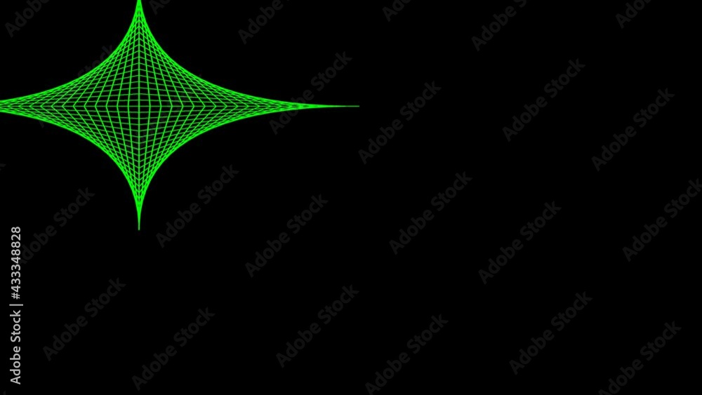 Poster complex mesh shape moving around frame