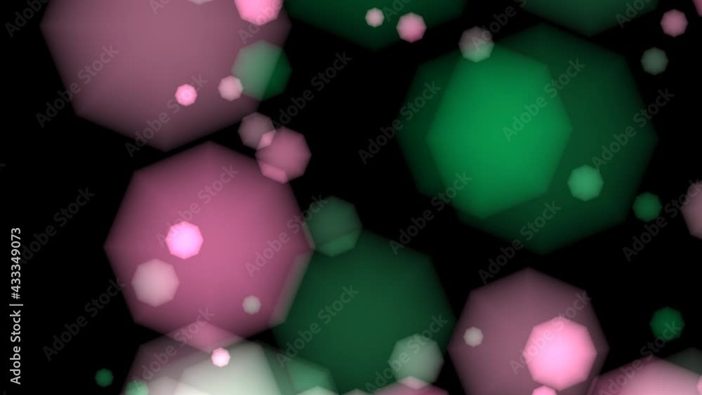 Poster floating bubbles eight sided octagonal baubles in solution