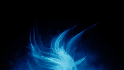 Magic blue fire on isolated background. Perfect explosion effect for decoration and covering on black background. Concept burn flame and light texture overlays.