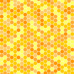 seamless abstract classic geometric pattern in the form of bees honeycomb of yellow copper orange color + endless textures in mosaic and stained glass style.