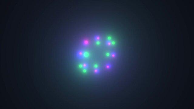 Three Red Green and Blue Rings Formed From Single Points of Light