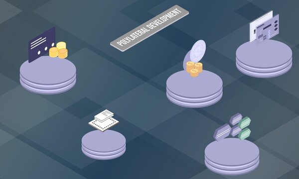 Polylateral Development concept on abstract design