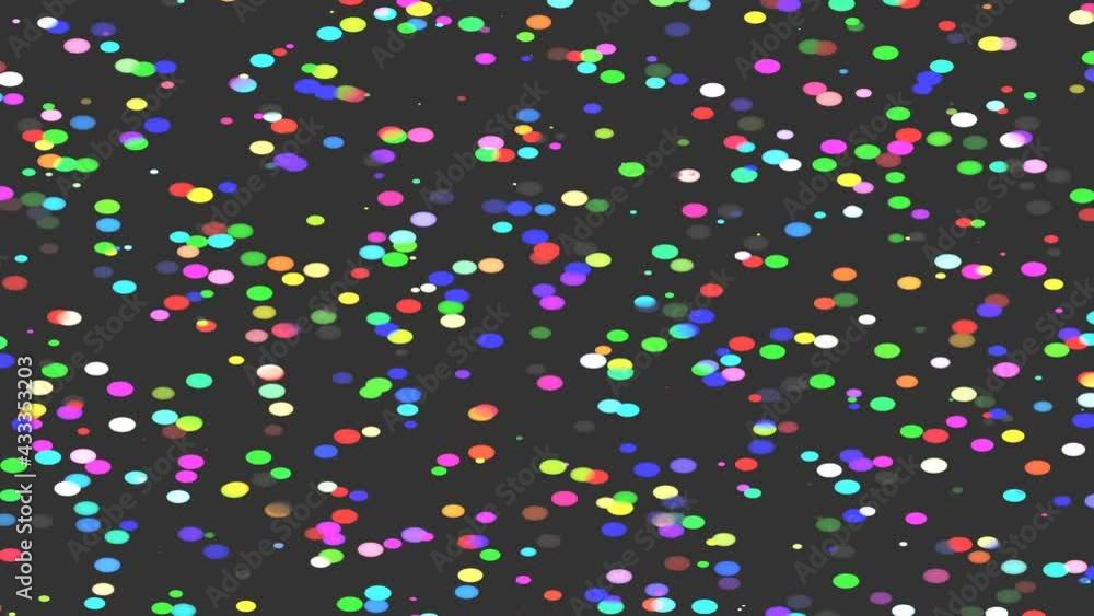 Poster random moving colored dots in many colors