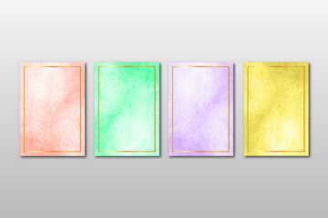 Set of watercolor hand painted background texture. aquarelle abstract emerald backdrop. horizontal template